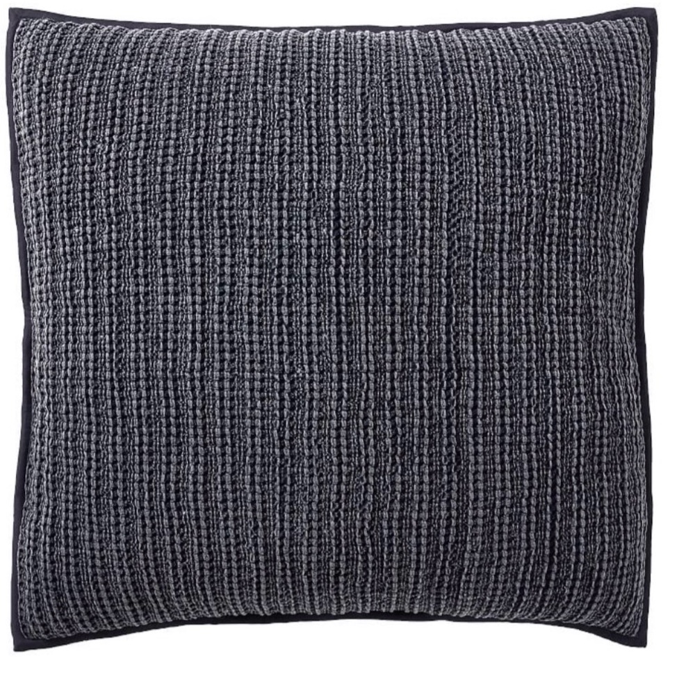 (2) Pottery Barn 26” euro Blue Cotton Honeycomb Quilted Sham Pillow Cover